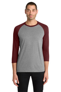District  Perfect Tri 3/4-Sleeve Raglan - Maroon Frost/ Grey Frost