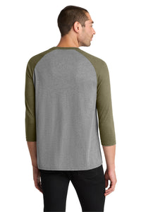 District  Perfect Tri 3/4-Sleeve Raglan - Military Green Frost/ Grey Frost Back