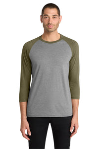 District  Perfect Tri 3/4-Sleeve Raglan - Military Green Frost/ Grey Frost