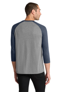 District  Perfect Tri 3/4-Sleeve Raglan - Navy Frost/ Grey Frost Back
