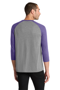 District  Perfect Tri 3/4-Sleeve Raglan - Purple Frost/ Grey Frost Back