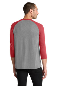 District  Perfect Tri 3/4-Sleeve Raglan - Red Frost/ Grey Frost Back