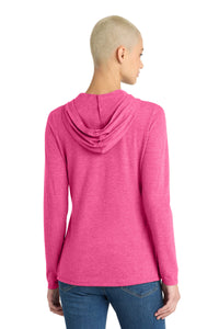 District Women's Perfect Tri Long Sleeve Hoodie - Fuchsia Frost Back