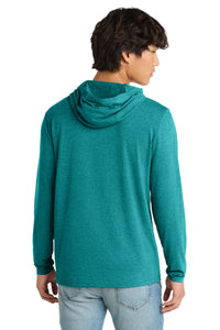 District Perfect Tri Long Sleeve Hoodie - Heathered Teal Back