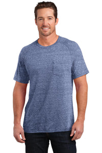 DISCONTINUED District Made Mens Tri-Blend Pocket Tee - Navy Heather