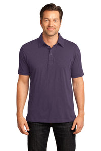 DISCONTINUED District Made - Mens Slub Polo - Eggplant
