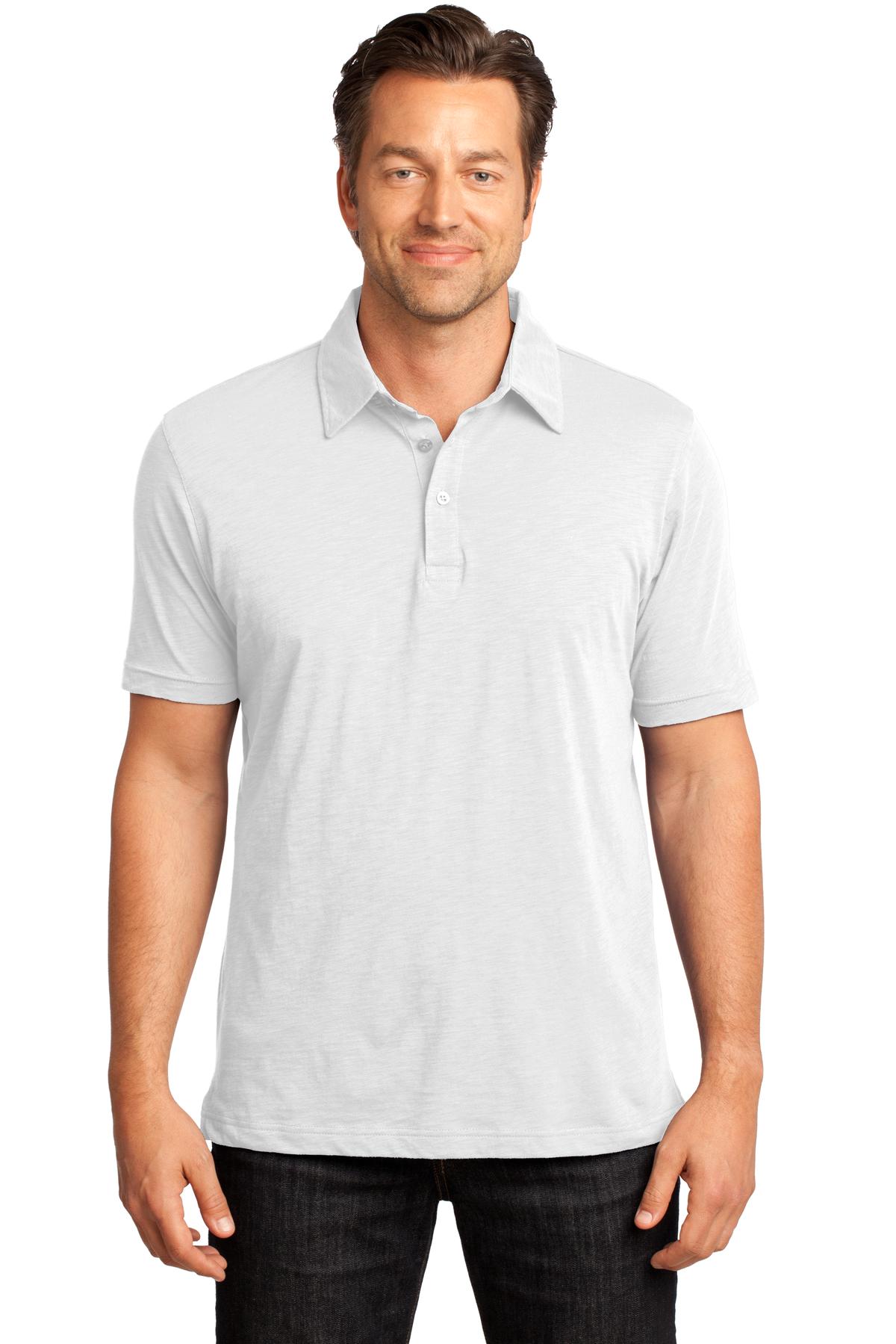 DISCONTINUED District Made - Mens Slub Polo - White