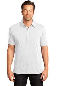 DISCONTINUED District Made - Mens Slub Polo - White