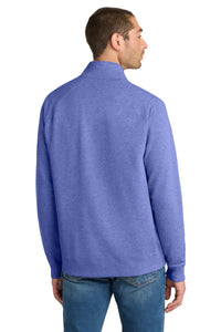 District Lightweight Fleece 1/4-Zip - Heathered Deep Royal Back