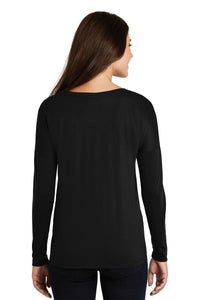 DISCONTINUED District  Women's Drapey Long Sleeve Tee - Black Back