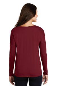 DISCONTINUED District  Women's Drapey Long Sleeve Tee - Cardinal Back
