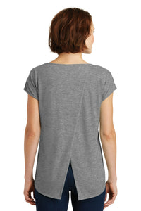 DISCONTINUED District  Women's Drapey Cross-Back Tee - Heathered Nickel Back