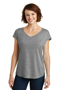 DISCONTINUED District  Women's Drapey Cross-Back Tee - Heathered Nickel