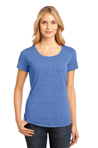 DISCONTINUEDDistrict Made - Ladies Tri-Blend Lace Tee - Maritime Heather