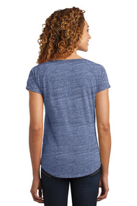 DISCONTINUED District Made Ladies Tri-Blend Scoop Tee - Navy Heather Back