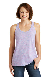 DISCONTINUED District  Women's Cosmic Twist Back Tank - White/ Pink Cosmic