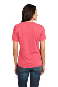 DISCONTINUED District Made - Ladies Modal Blend Relaxed V-Neck Tee - Coral Back