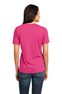 DISCONTINUED District Made - Ladies Modal Blend Relaxed V-Neck Tee - Dark Fuchsia Back