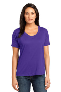 DISCONTINUED District Made - Ladies Modal Blend Relaxed V-Neck Tee - Purple