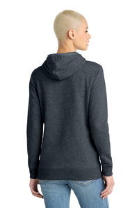 District  Women's Lightweight Fleece Hoodie - Heathered Navy Back