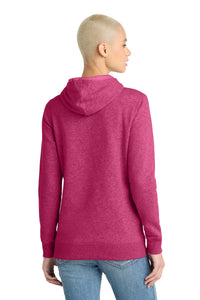 District  Women's Lightweight Fleece Hoodie - Heathered Pink Azalea Back