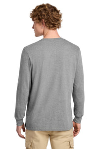 District Perfect Blend CVC Long Sleeve Tee DT109 - Grey Frost Back