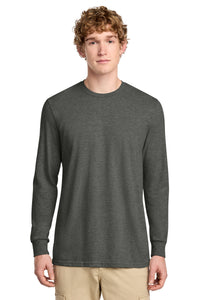 District Perfect Blend CVC Long Sleeve Tee DT109 - Heathered Charcoal