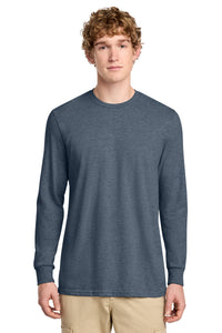 District Perfect Blend CVC Long Sleeve Tee DT109 - Heathered Navy