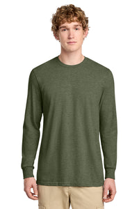 District Perfect Blend CVC Long Sleeve Tee DT109 - Heathered Olive