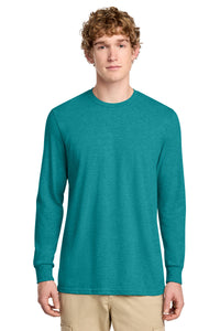District Perfect Blend CVC Long Sleeve Tee DT109 - Heathered Teal