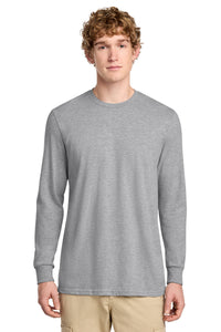 District Perfect Blend CVC Long Sleeve Tee DT109 - Light Heather Grey