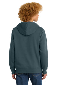 District  Perfect Weight  Fleece Hoodie DT1101 - Deep Steel Blue Back