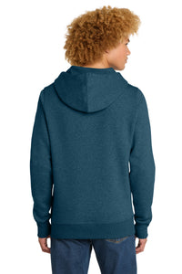 District  Perfect Weight  Fleece Hoodie DT1101 - Heathered Poseidon Blue Back