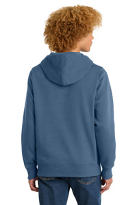 District  Perfect Weight  Fleece Hoodie DT1101 - Maritime Blue Back