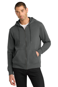District  Perfect Weight  Fleece Full-Zip Hoodie DT1103 - Charcoal