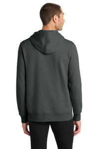 District  Perfect Weight  Fleece Full-Zip Hoodie DT1103 - Heathered Charcoal Back