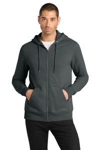 District  Perfect Weight  Fleece Full-Zip Hoodie DT1103 - Heathered Charcoal