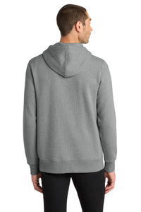 District  Perfect Weight  Fleece Full-Zip Hoodie DT1103 - Heathered Steel Back