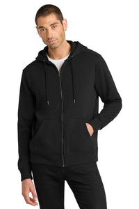 District  Perfect Weight  Fleece Full-Zip Hoodie DT1103 - Jet Black