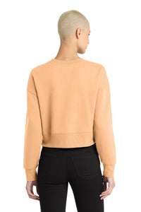 District  Women's Perfect Weight  Fleece Cropped Crew DT1105 - Apricot Back