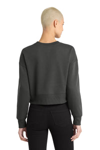 District  Women's Perfect Weight  Fleece Cropped Crew DT1105 - Charcoal Back