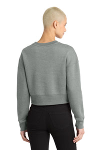 District  Women's Perfect Weight  Fleece Cropped Crew DT1105 - Heathered Steel Back