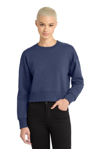 District  Women's Perfect Weight  Fleece Cropped Crew DT1105 - Tanzanite