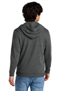 District Perfect Tri Fleece Full-Zip Hoodie DT1302 - Heathered Charcoal Back