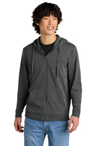 District Perfect Tri Fleece Full-Zip Hoodie DT1302 - Heathered Charcoal