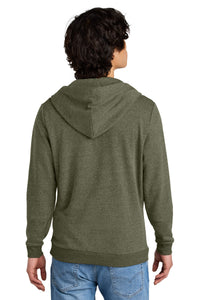 District Perfect Tri Fleece Full-Zip Hoodie DT1302 - Military Green Frost Back