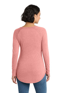 District  Women's Perfect Tri  Long Sleeve Tunic Tee - Blush Frost Back