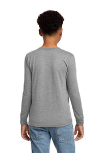 District Youth Perfect Tri Long Sleeve Tee DT132Y - Grey Frost Back