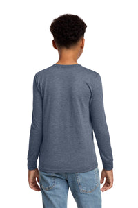 District Youth Perfect Tri Long Sleeve Tee DT132Y - Navy Frost Back