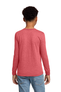 District Youth Perfect Tri Long Sleeve Tee DT132Y - Red Frost Back